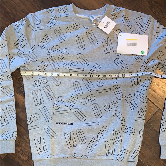 Authentic NWT moschino gray designer crewneck - Picture 4 of 6